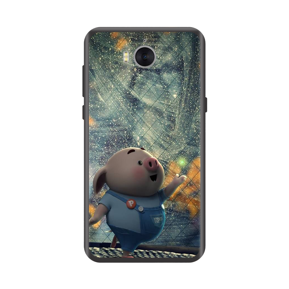Ốp lưng TPU viền dẻo cho điện thoại HUAWEI Y5 2017 Hình Heo Con Chạy Bộ