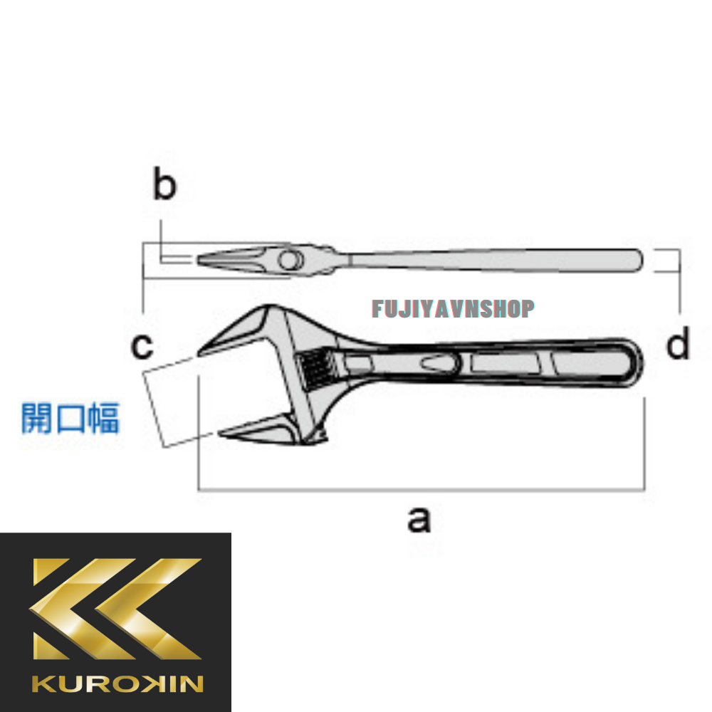 Mỏ lết điều chỉnh KUROKIN- FUJIYA FLA-32-BG