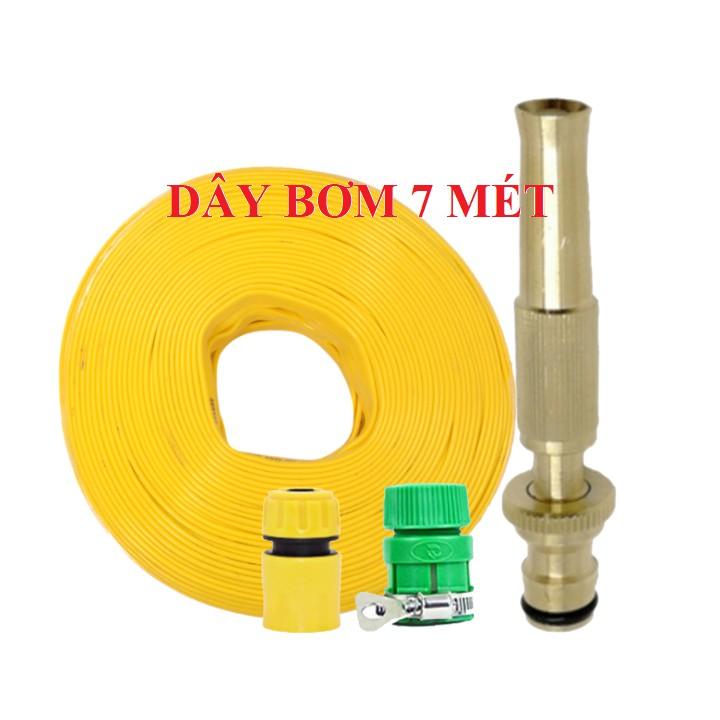 ️️ Bộ dây vòi xịt nước rửa xe, tưới cây , tăng áp 3 lần, loại 7m, 10m 206587 cút sập,nối vàng + mở chai