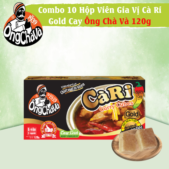 Combo 10 Hộp Viên Gia Vị Cà Ri Gold Cay Ông Chà Và