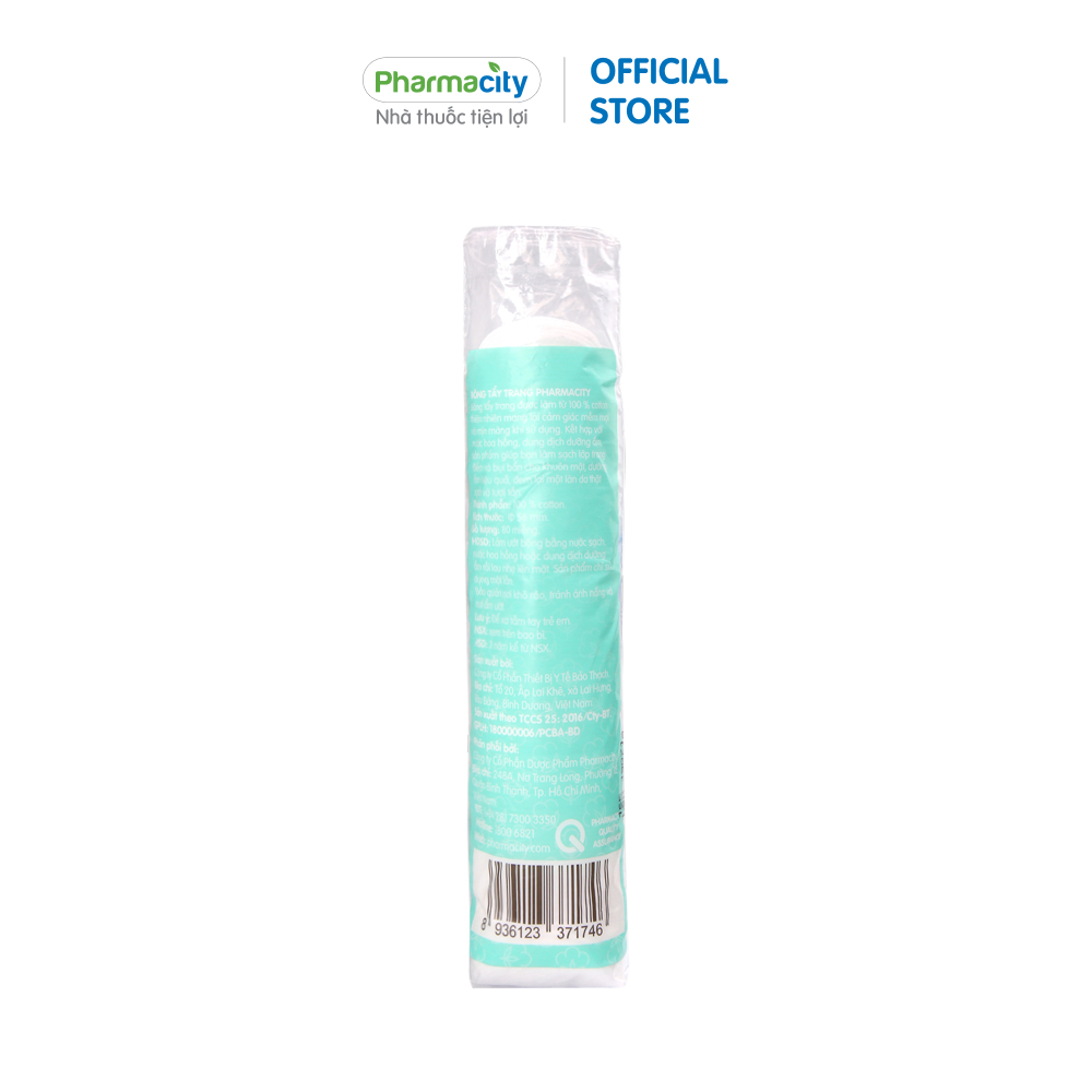 Bông tẩy trang cao cấp dạng tròn Pharmacity