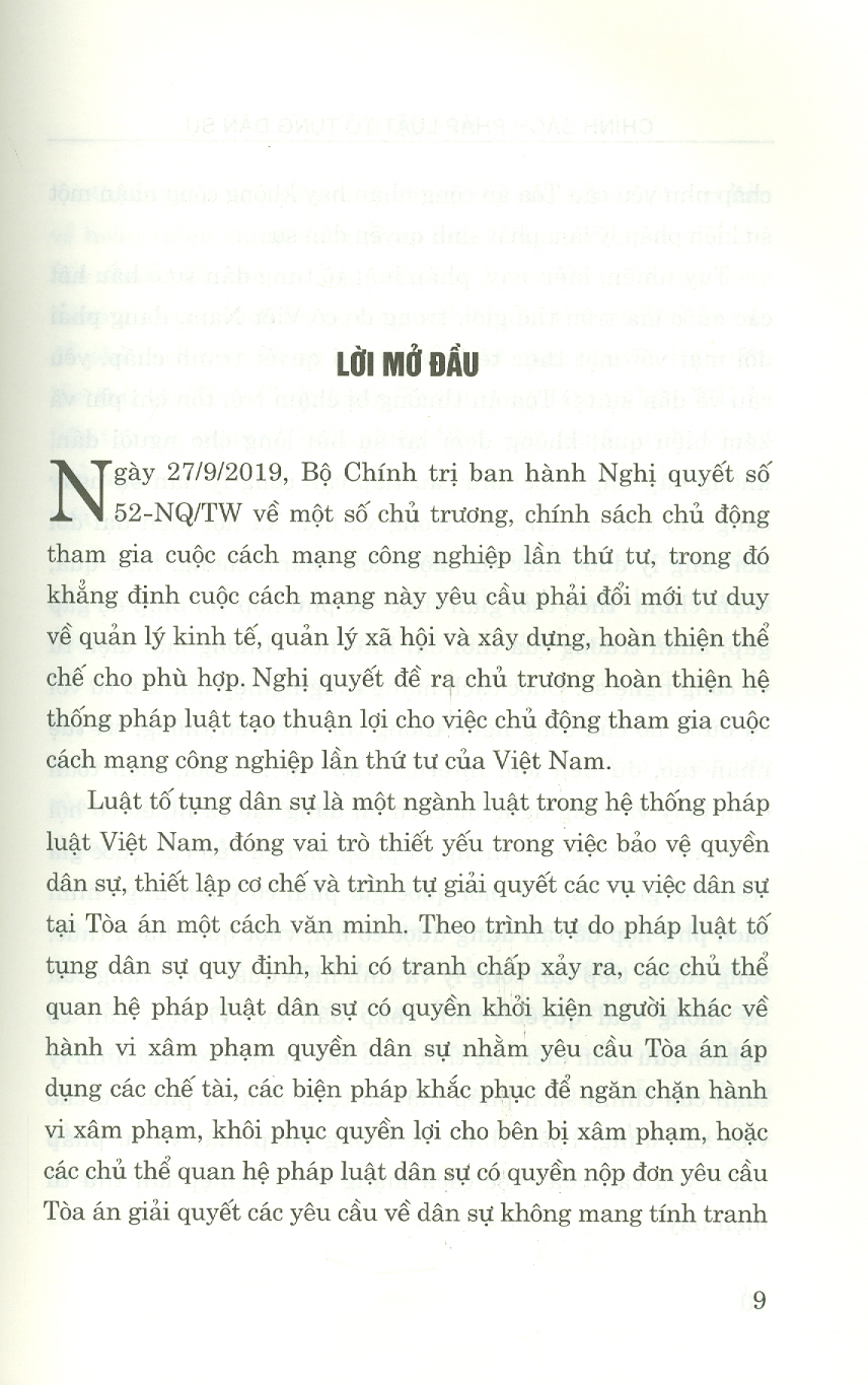 Chính Sách Pháp Luật Tố Tụng Dân Sự Đáp Ứng Yêu Cầu Của Cuộc Cách Mạng Công Nghiệp Lần Thứ Tư Ở Việt Nam