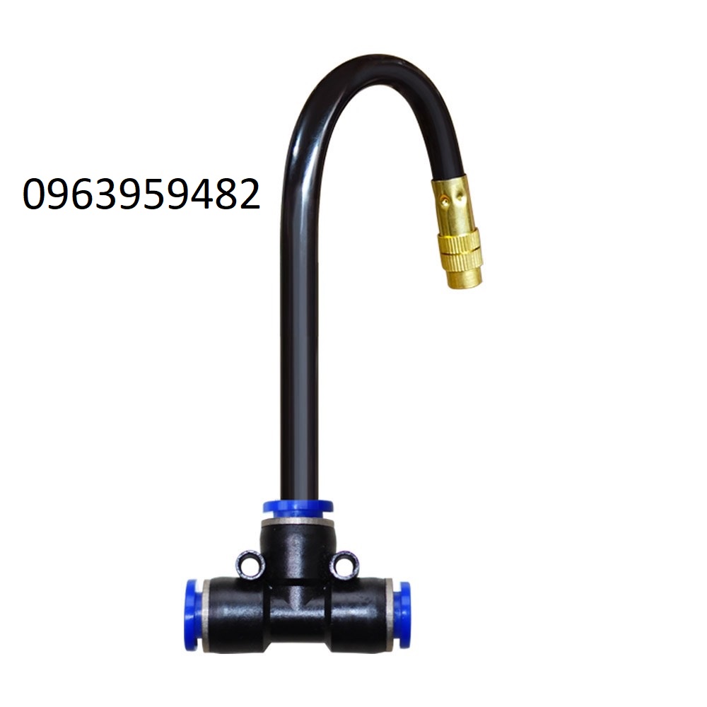 Béc phun sương cao cấp có chân đỡ uốn cong kết nối ống 8mm