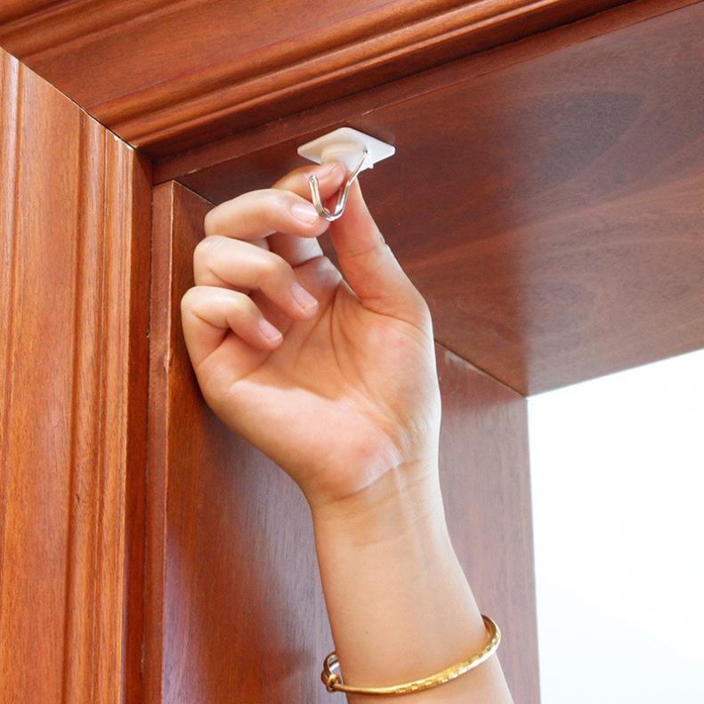 Bộ 6 Móc Dán Tường HOOK, Móc Nhựa Treo Đồ Dính Tường