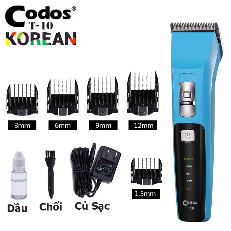 Tông đơ cắt tóc Codos T10 chuyên nghiệp màu xanh ngọc