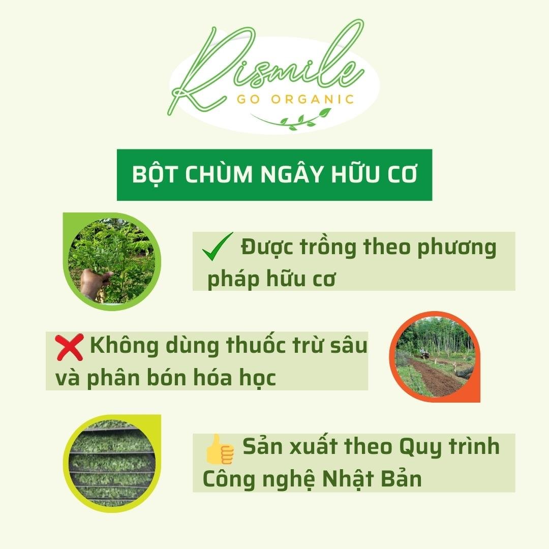 Bột chùm ngây hữu cơ nguyên chất Rismile 35 gram, Bột đắp mặt, Bột gia vị, Bột dinh dưỡng cho bé