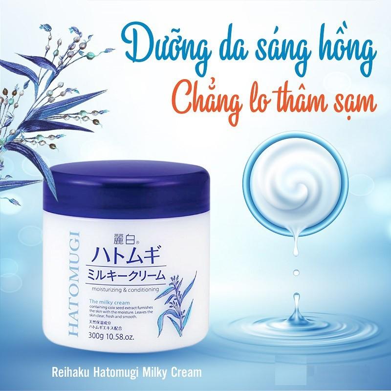 Kem Dưỡng Ẩm, Sáng Da Chiết Xuất Hạt Ý Dĩ Hatomugi Moisturizing &amp;amp; Conditioning The Milky Cream 300g