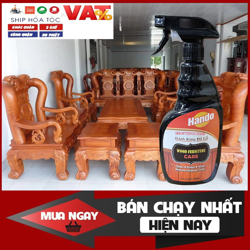 Chai xịt đánh bóng xóa vết xước và làm mới bảo dưỡng đồ gỗ Hando 600ml