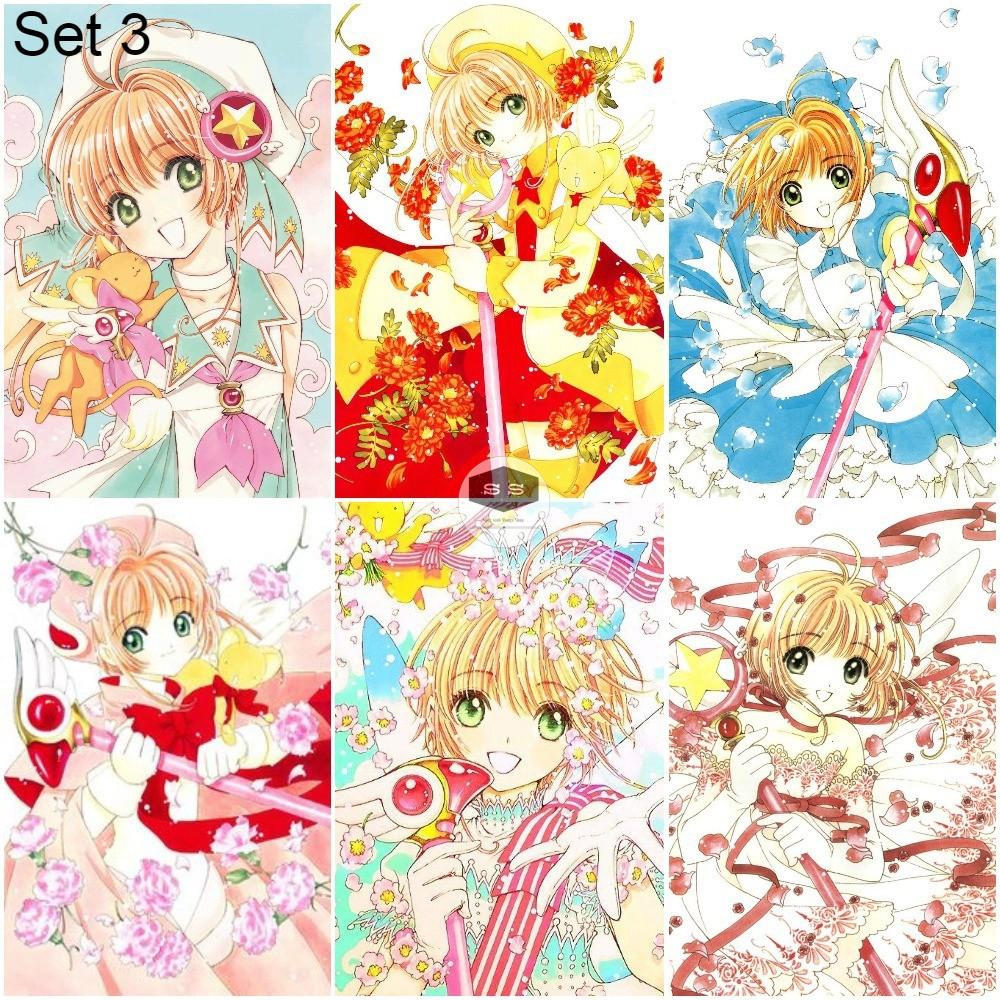 Bộ 6 Áp phích - Poster Anime Thủ Lĩnh Thẻ Bài - Cardcaptor Sakura (bóc dán) - A3, A4, A5