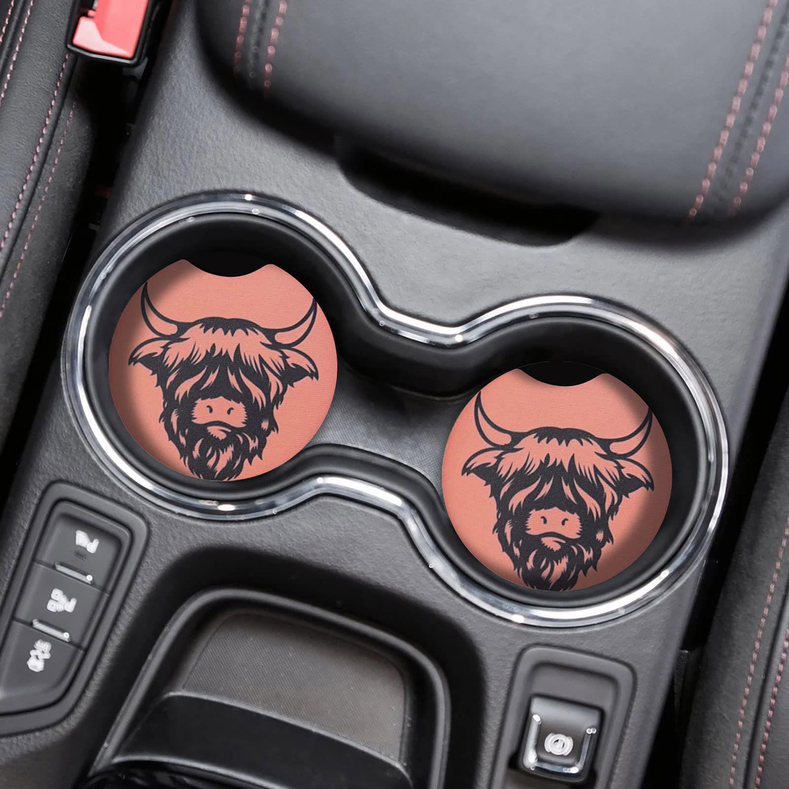 2 Pieces Universal Car Cup Holder Coasters Wooden for Office Automotive