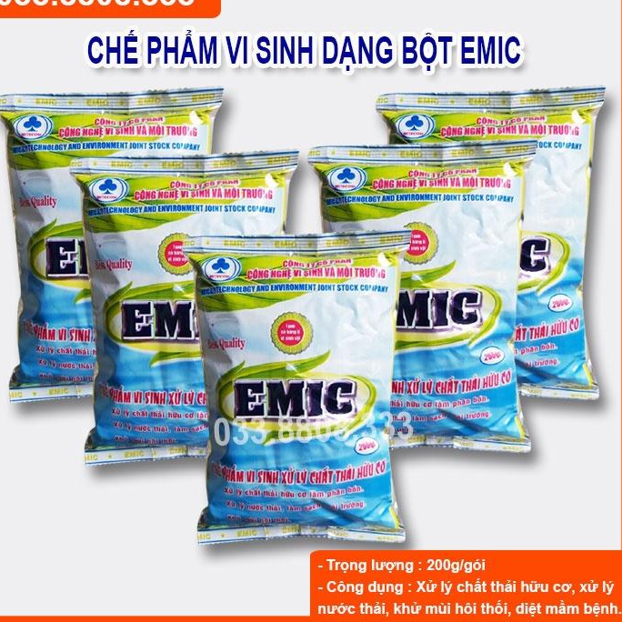 CHẾ PHẨM VI SINH EMIC Ủ PHÂN VÀ XỬ LÝ CHẤT THẢI HỮU CƠ(200G)