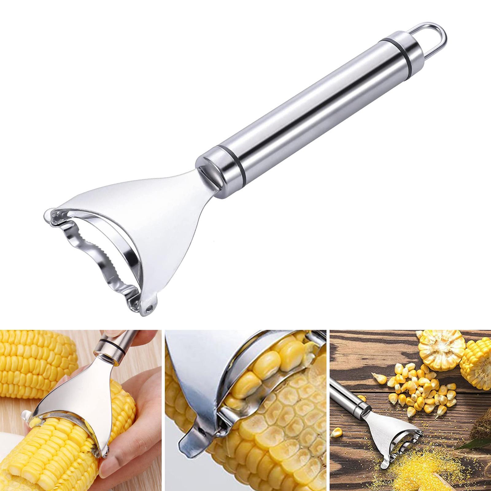 Corn Peeler,Kitchen Gadget,Stainless Steel Corn Thresher with Handle,Corn Stripper Corn Cob Stripper Tool,Thresher Corn Cutter from the Cob