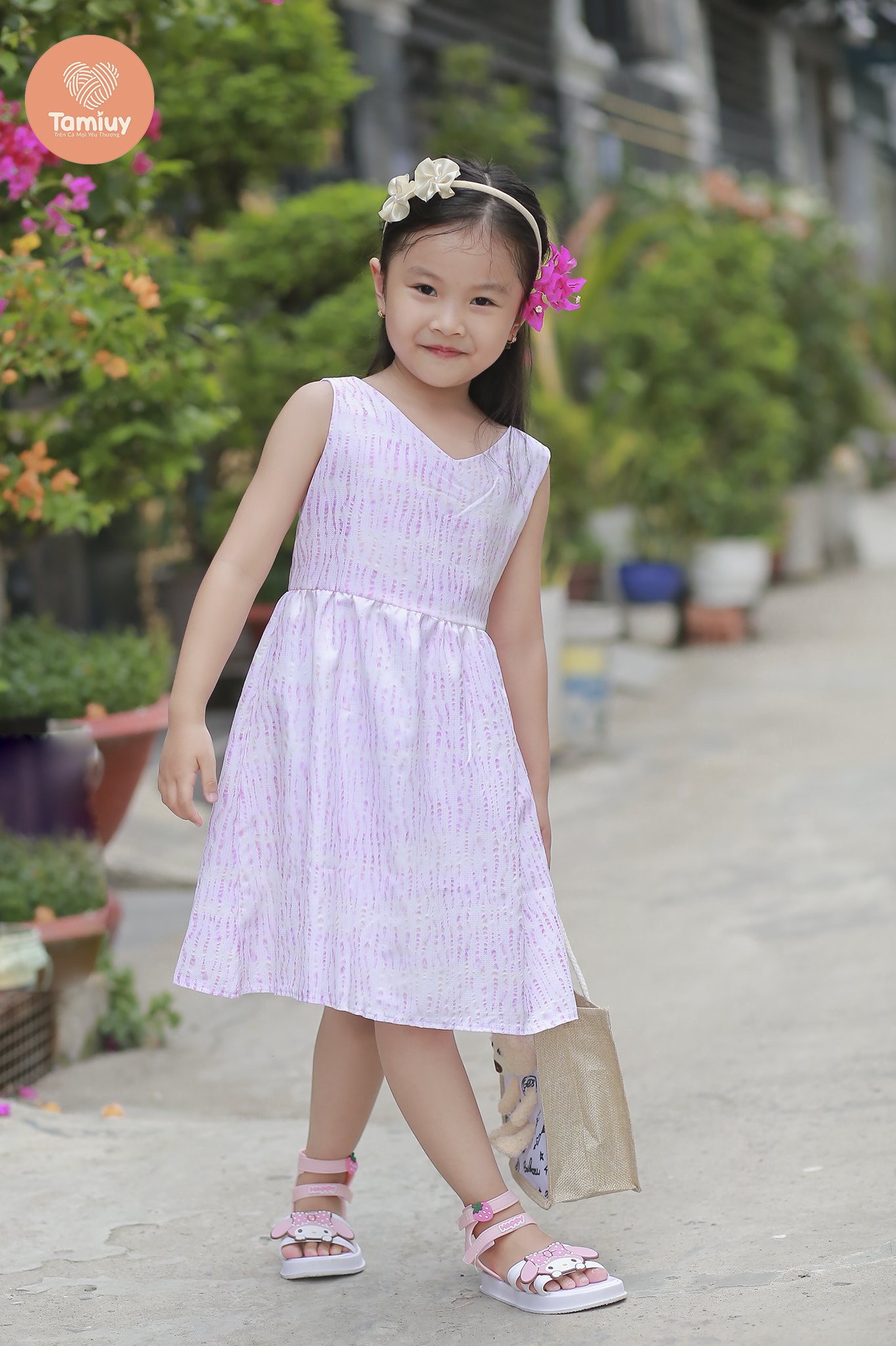 Đầm Cho Bé Gái Tamiuy Thiết Kế Xẻ  Tim Sau Cho Bé Từ 1-10  Tuổi