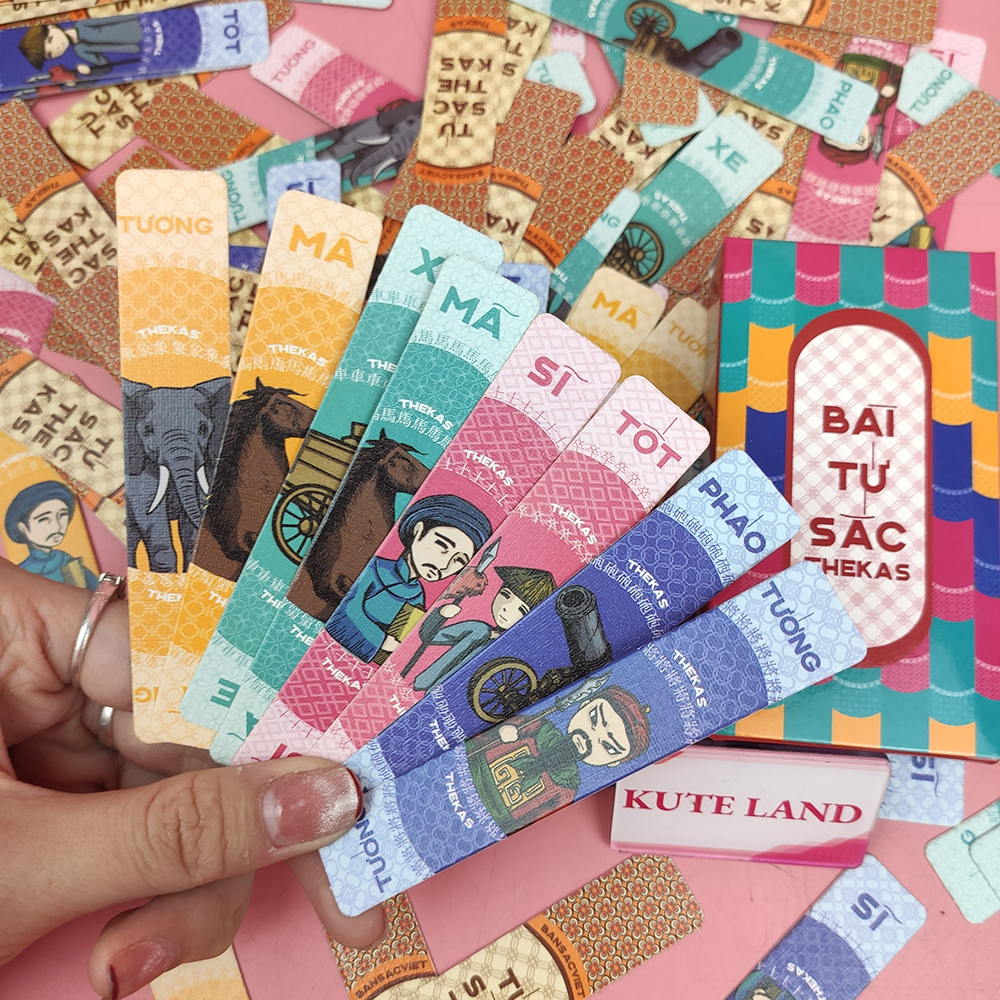 Bộ bài Tứ Sắc Board Game Thuần Việt 112 lá văn hóa dân gian Việt Nam bài lớn giấy mỹ thuật rõ đẹp