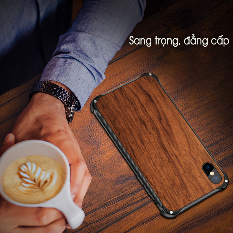 Ốp lưng gỗ viền hợp kim dành cho iPhone XS Max