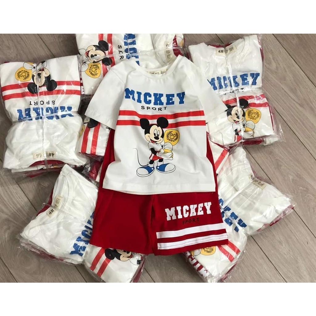 Set bộ Mickey bé trai , Bộ quần áo cotton siêu nhân mùa hè cho bé trai