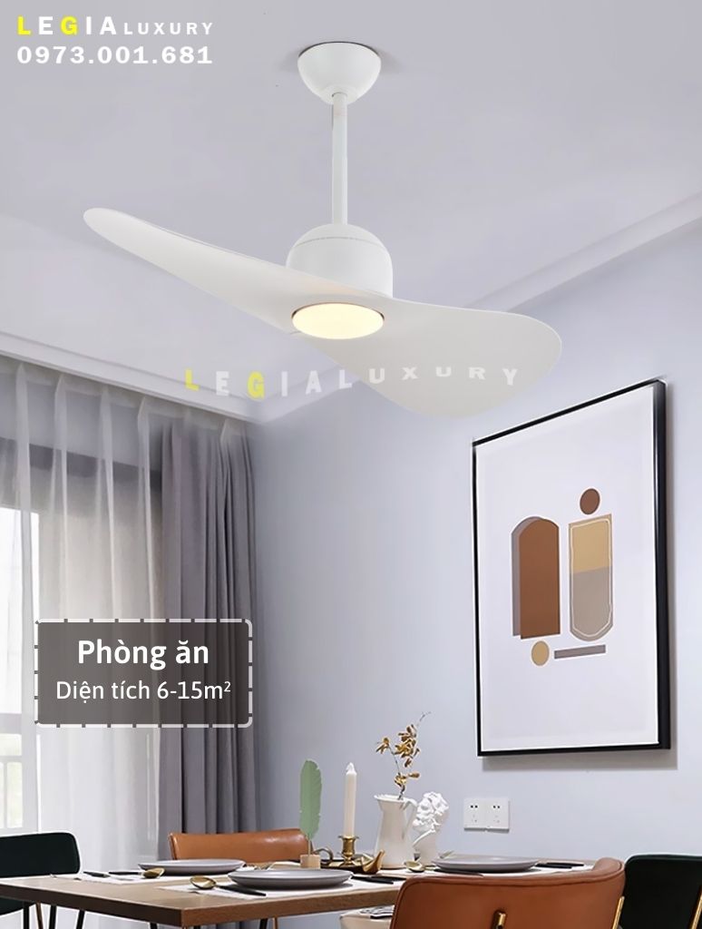 Quạt trần đèn trang trí hiện đại Lê Gia LGFAN744 | Quạt trần thiết kế phong cách sang trọng | Quạt trần chung cư giá rẻ {Hàng Chính Hãng}