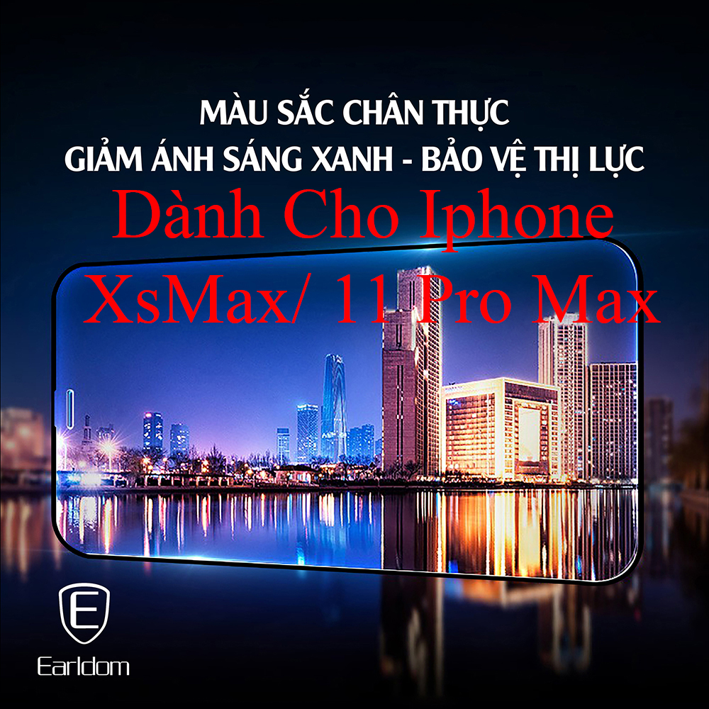 Kính cường lực cho iPhone XsMax/ 11 Pro Max chống ánh sáng xanh, chống vân tay - Hàng Chính Hãng