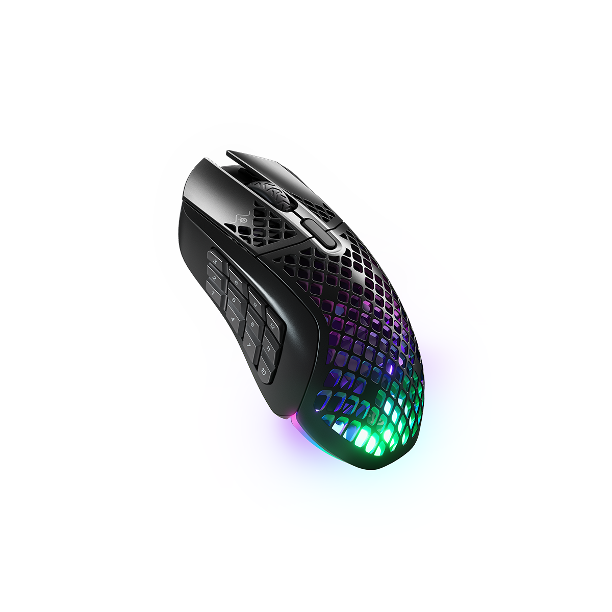 Chuột gaming không dây SteelSeries Aerox 9 Wireless màu đen độ trễ 1ms, led RGB, 18000CPI, 400IPS, pin 400H, hàng chính hãng, bảo hành 12 tháng