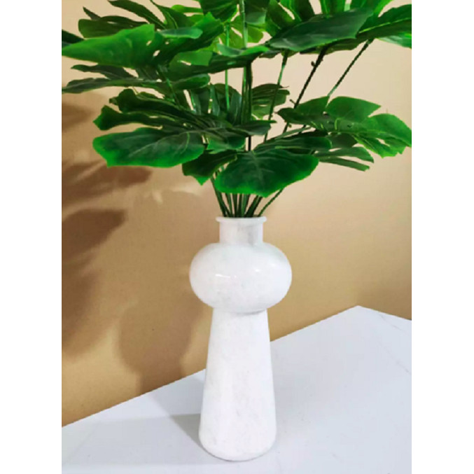 Bình hoa đá tự nhiên KT33X16cm Trắng loại 1
