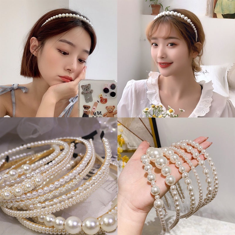Băng Đô Ngọc Trai Xinh Xắn Phong Cách Tiểu Thư