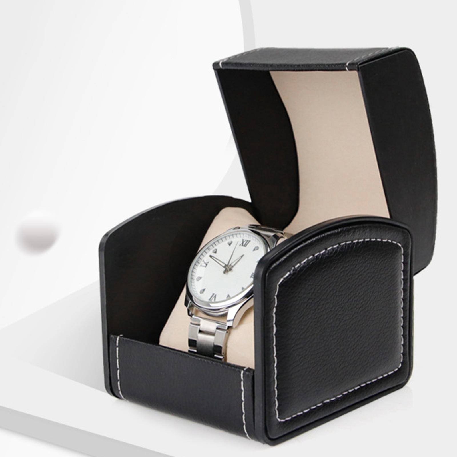 2pcs Classic PU Leather Watch Case Display Holder Organizer Jewelry Boxes