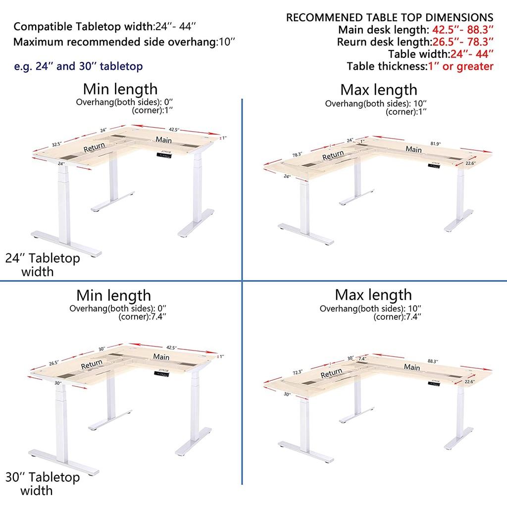 Chân bàn góc trắng nâng hạ thông minh tự động điều chỉnh độ cao MS18 khung phủ sơn tĩnh điện