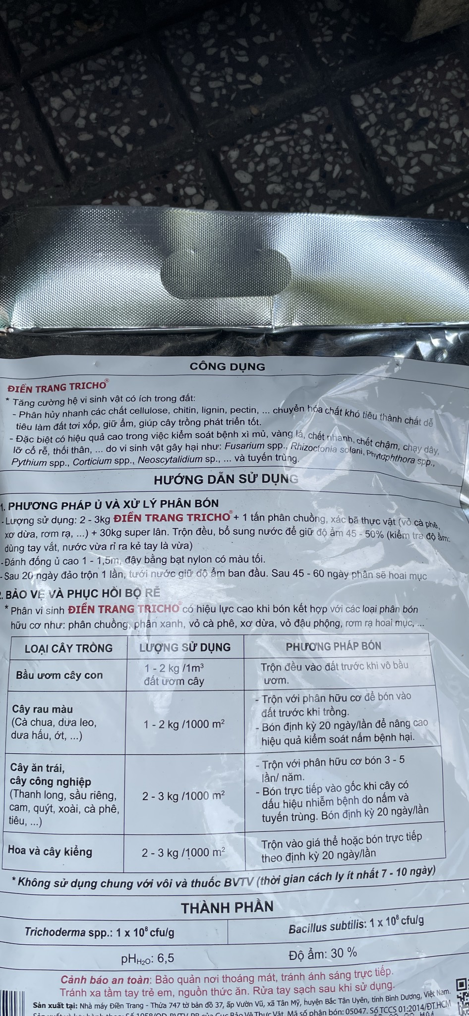 Nấm vi sinh Trichoderma Điền Trang gói 1 kg