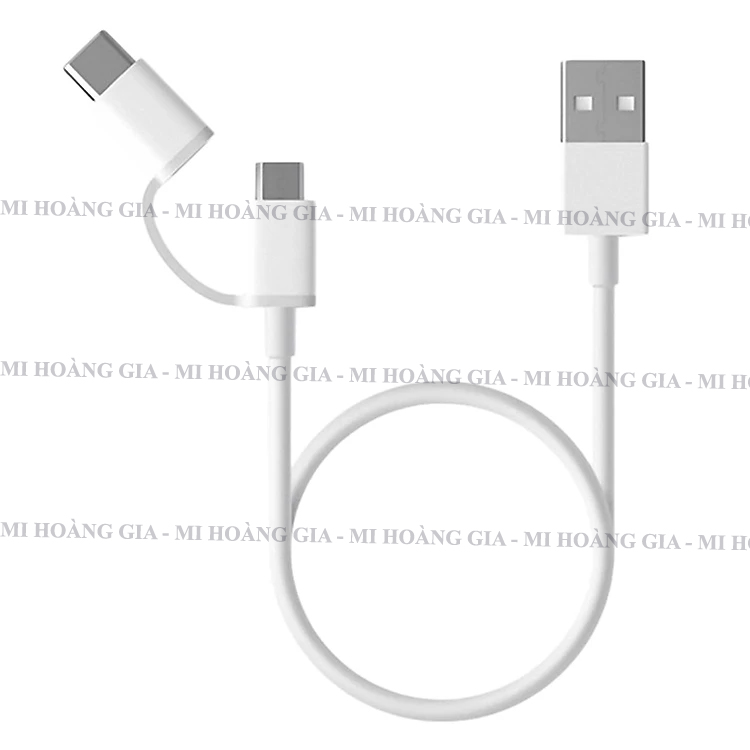 Hình ảnh Dây Cáp Sạc Đa Năng 2 Trong 1 USB Type-C / Micro USB Xiaomi (0.3m) - Hàng Chính Hãng