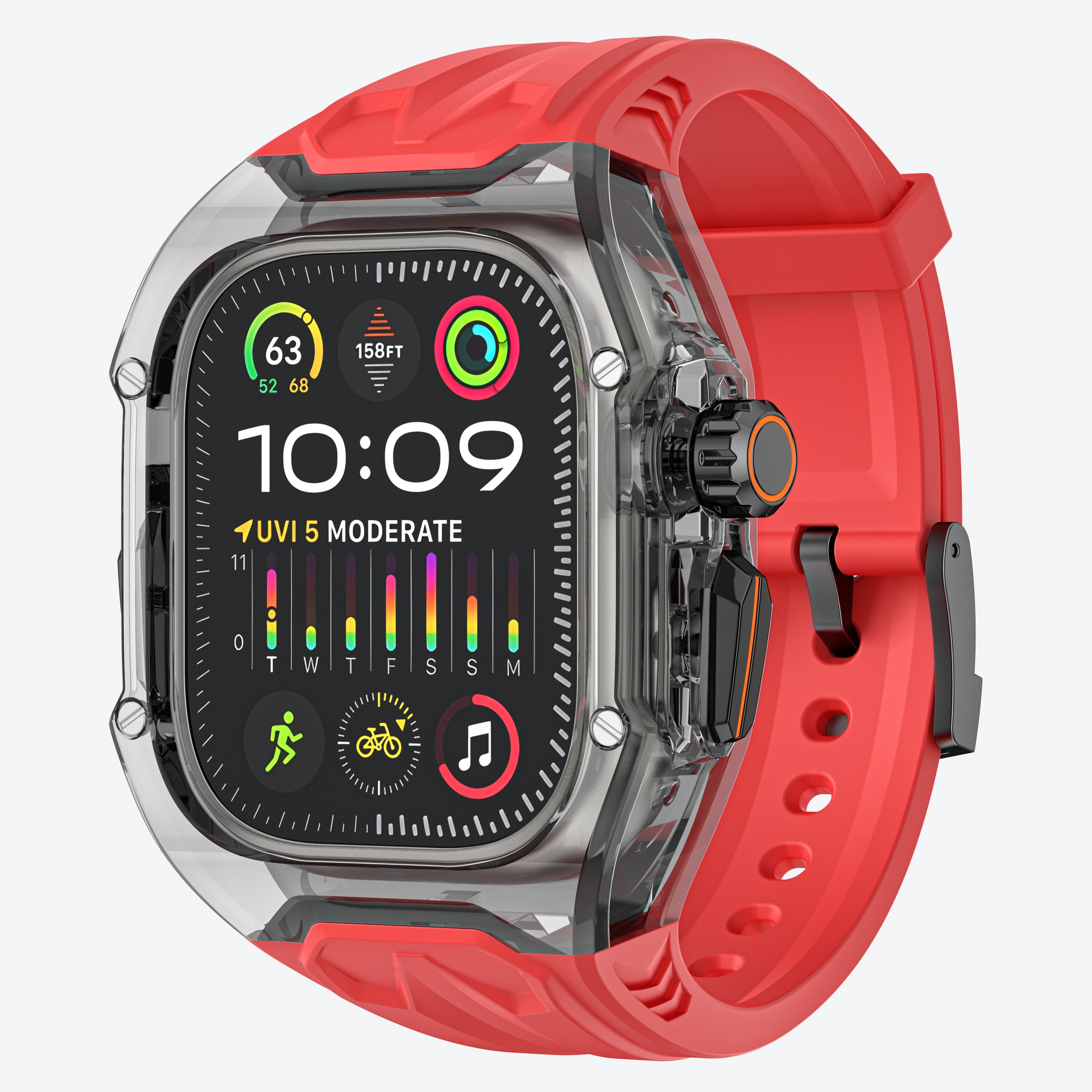 Ốp Case tích hợp dây đeo Lamborghini Style cho Apple Watch Ultra 1/2/3 49mm - Hàng Chính Hãng