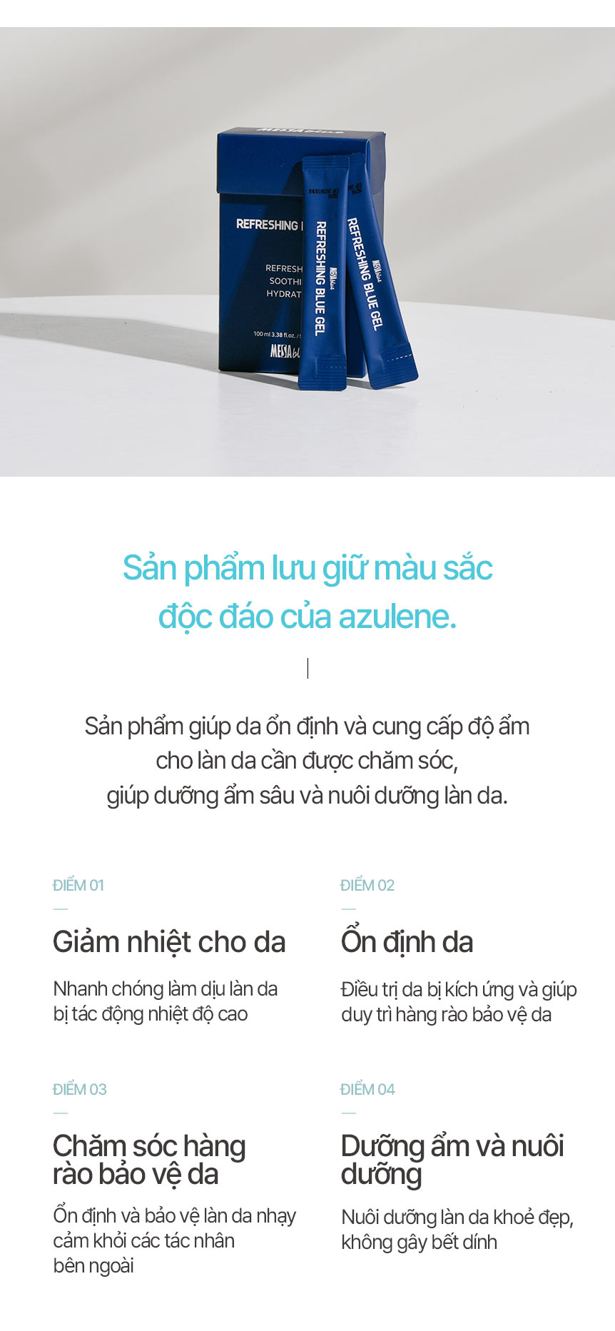 Kem Dưỡng Ẩm Mặt MESABLUE REFRESING BLUE GEL 5ml x 20ea