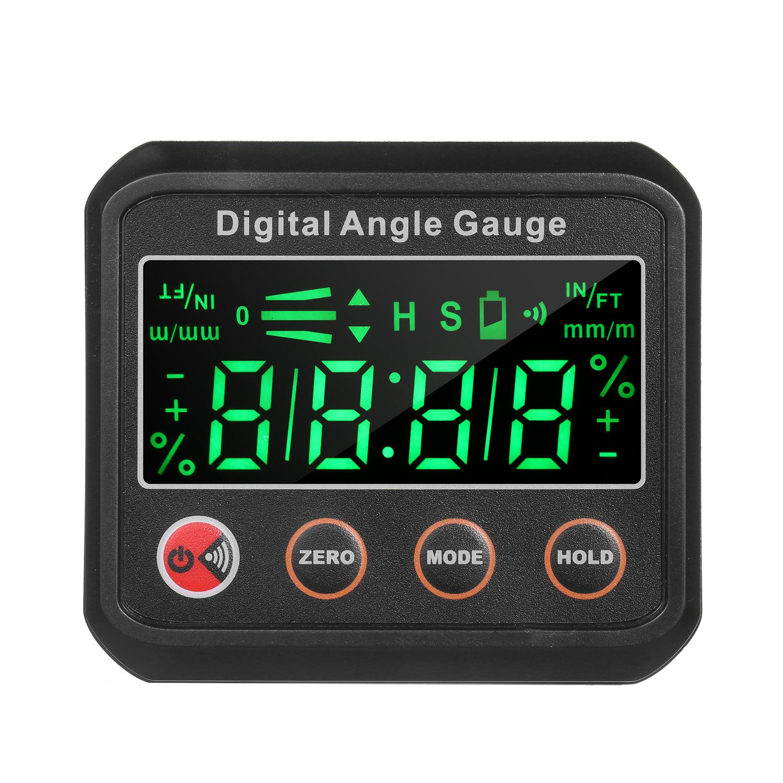LED Digital Level Angle Gauge Angle Finder Inclinometer 2.7-inch Mini Level Box V-groove Magnetic Base with Audible