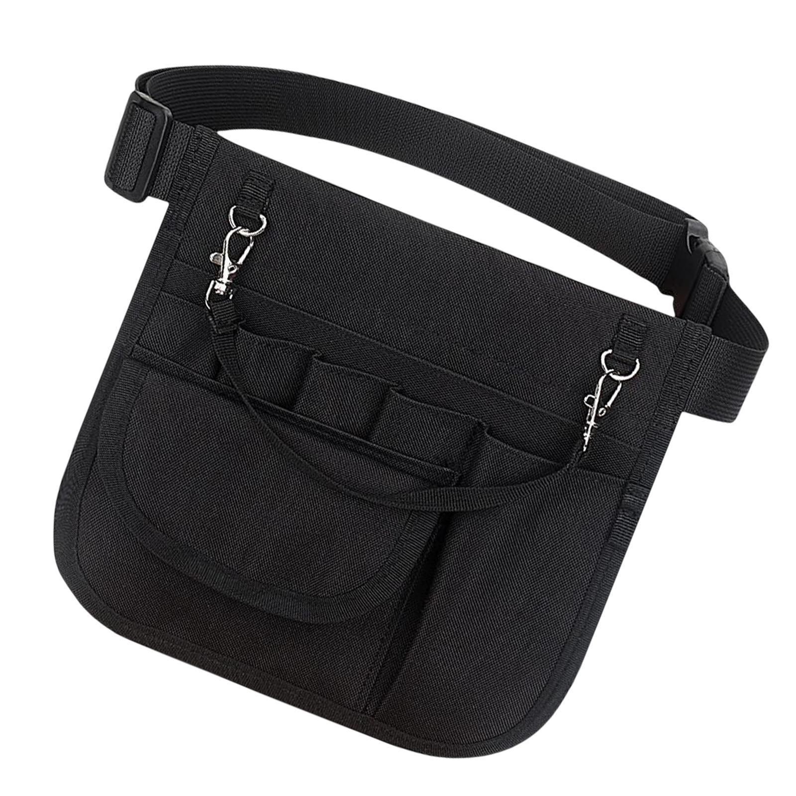 Nurse Fanny Pack Waist Pouch Organizer Multiple Pocket Tape Holder Storage Black