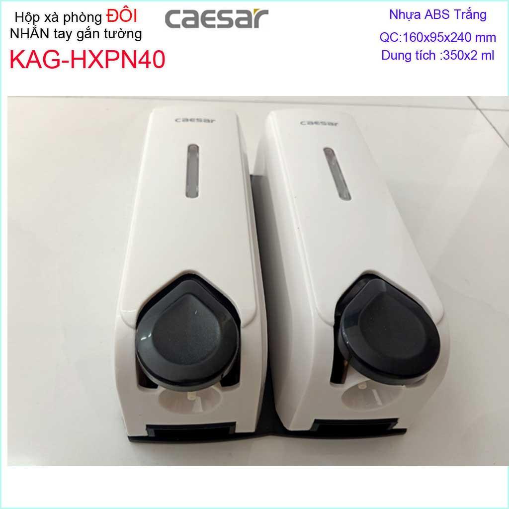 Hộp đựng xà phòng Caesar  KAG-HXPN40-Trắng-White, hộp nhấn xà phòng đựng sữa tắm, dầu gội đầu