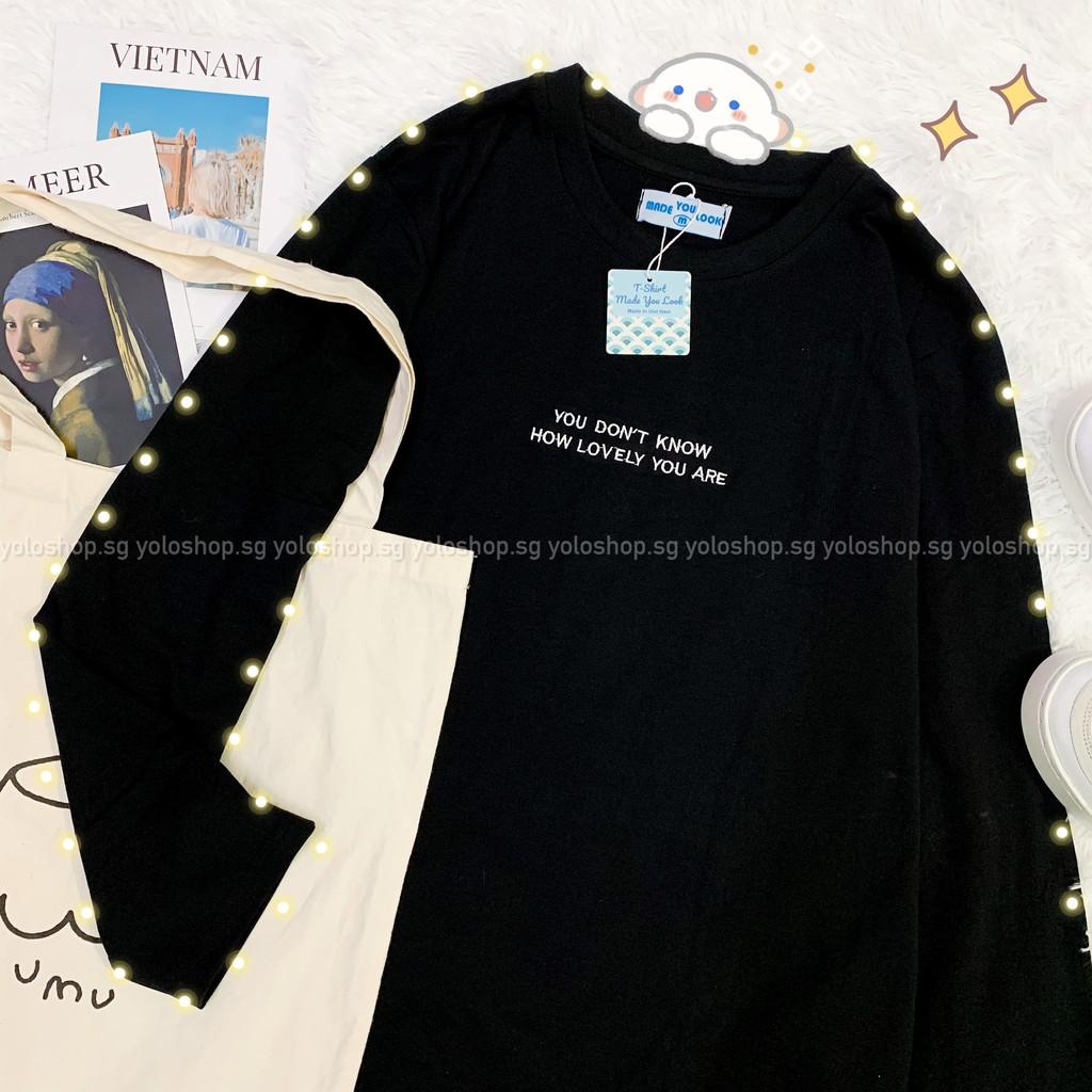 Áo Thun Tay Dài THÊU Unisex Form Rộng YOU DON'T KNOW