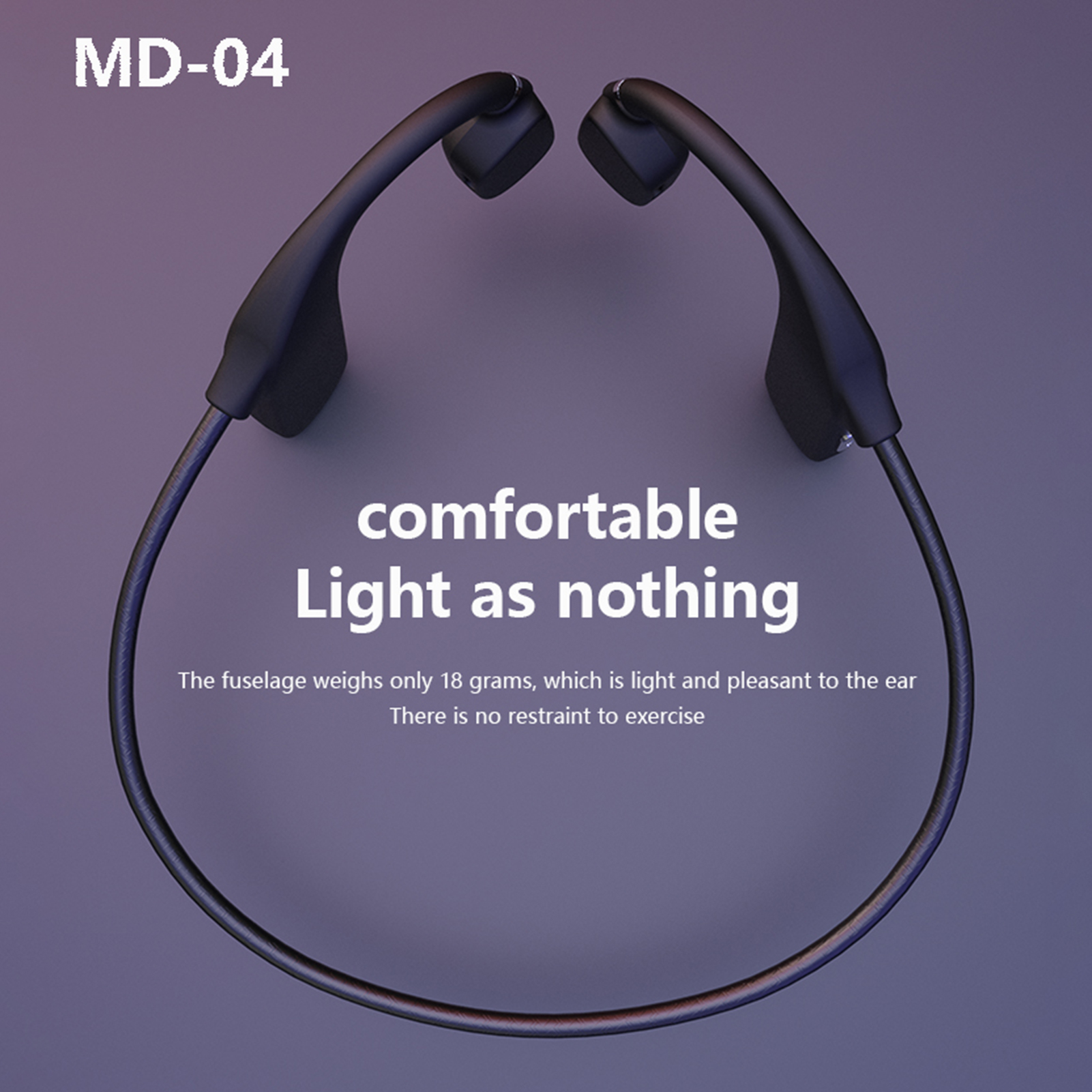 Tai Nghe BT5.0 MD04 Bone Conduction Không Đau Khi Đeo Giảm Tiếng Ồn Chống Nước IPX5