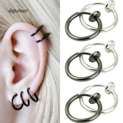 Khuyên tai tròn thiết kế đơn giản dùng để xỏ tai/mũi/môi cá tính trẻ trung dành cho nam và nữ