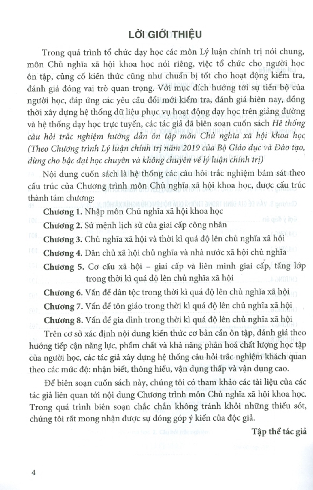 Hệ Thống Câu Hỏi Trắc Nghiệm Hướng Dẫn Ôn Tập Môn Chủ Nghĩa Xã Hội Khoa Học (Theo Chương Trình Lý Luận Chính Trị Năm 2019 Của Bộ Giáo Dục Và Đào Tạo, Dùng Cho Bậc Đại Học Chuyên Và Không Chuyên Về Lý Luận Chính Trị)