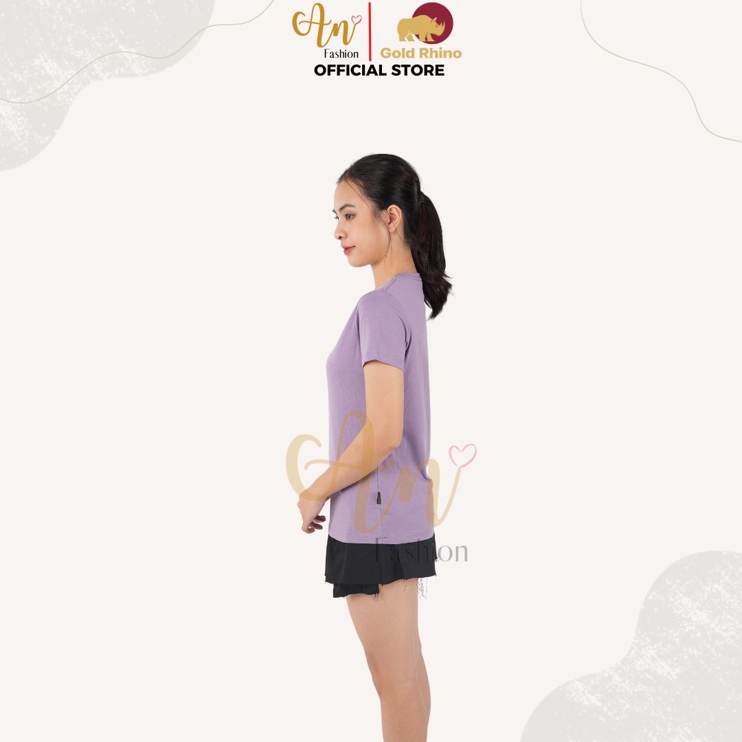 Áo Thun Cổ Tròn 100% Cotton Cao Cấp Màu TÍM LAVENDER Mộng Mơ Như Nàng Thơ - Gold Rhino
