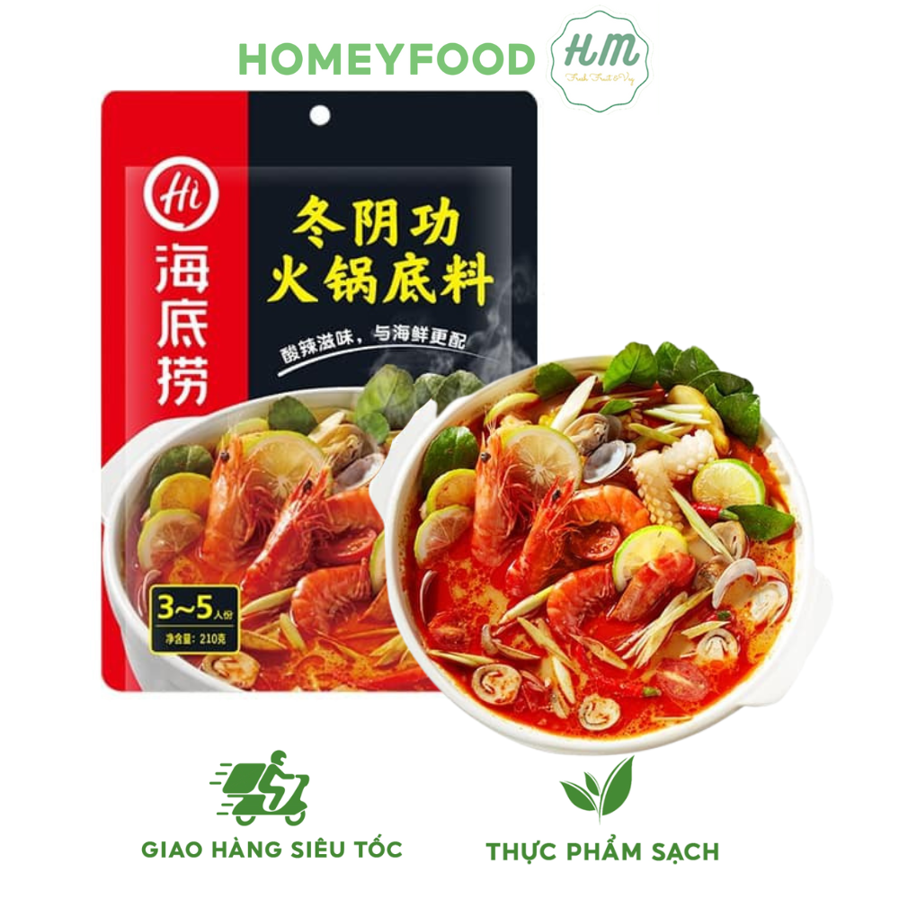 Cốt Lẩu Hadilao Vị Tomyum - set lâu Hailidao tại nhà 4~6 người ăn