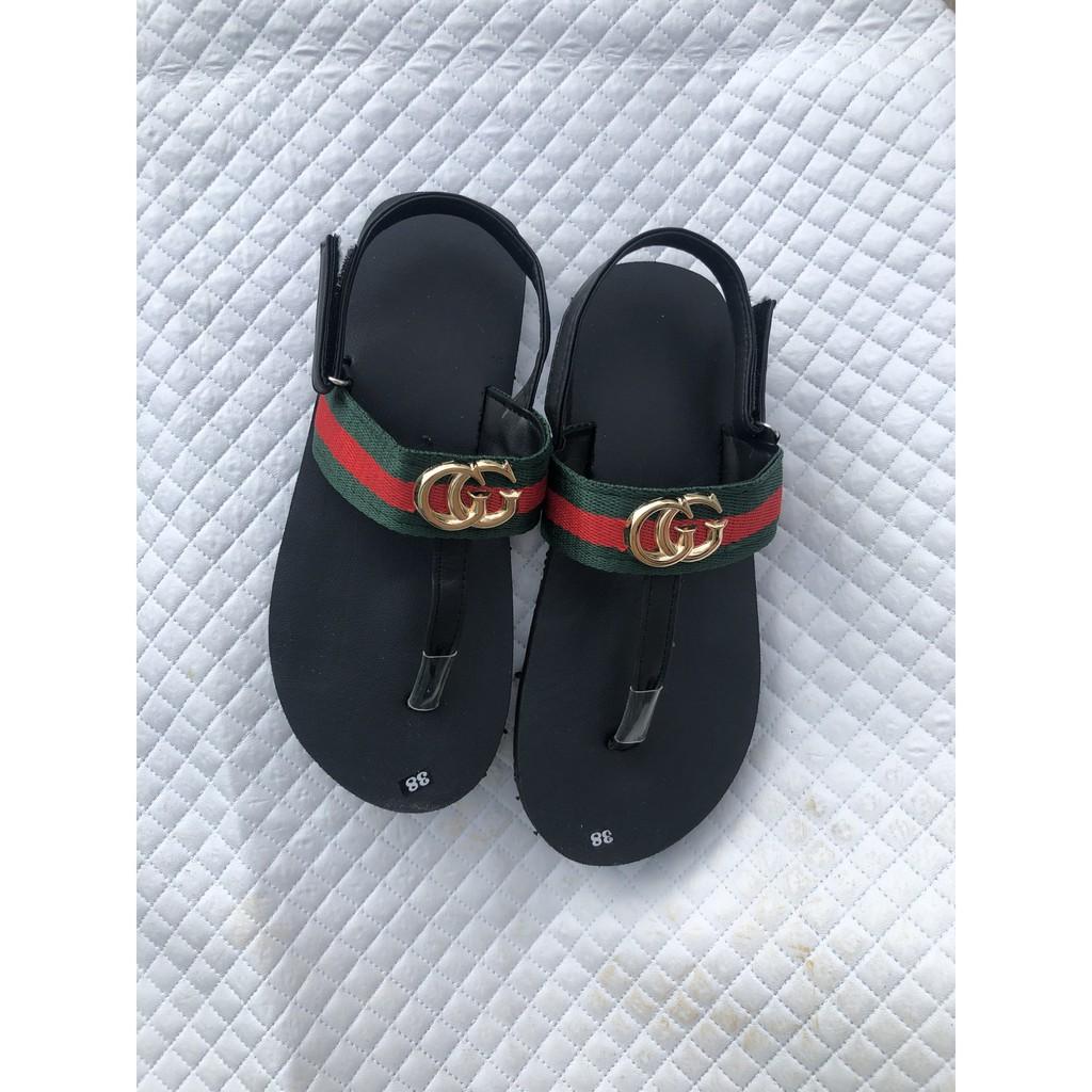 Sandal nam nữ đế đen quai hậu dù size từ 35 nữ đến 43 nam đủ màu đủ size có thể bỏ quai làm dép