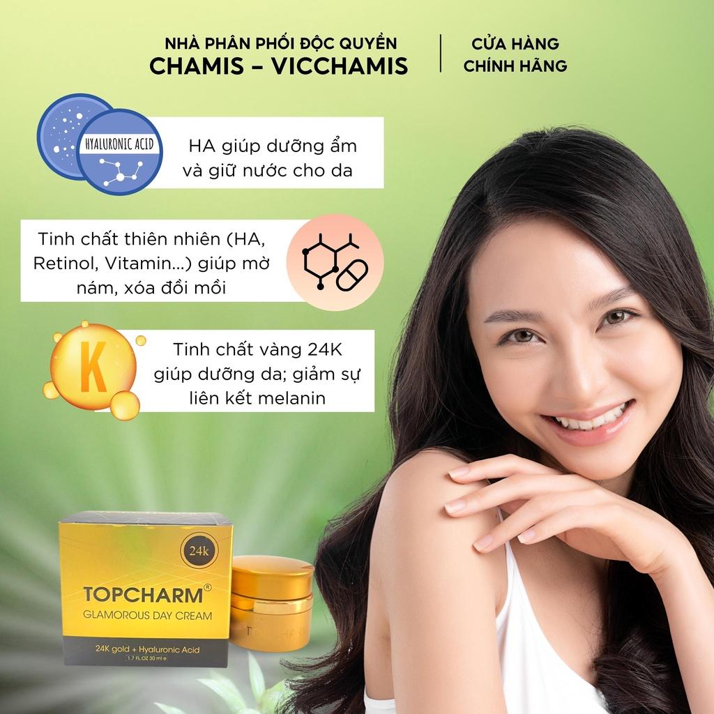 Kem dưỡng giảm thâm nám tàn nhang, nâng tone da mịn màng trắng hồng TOPCHARM 30g