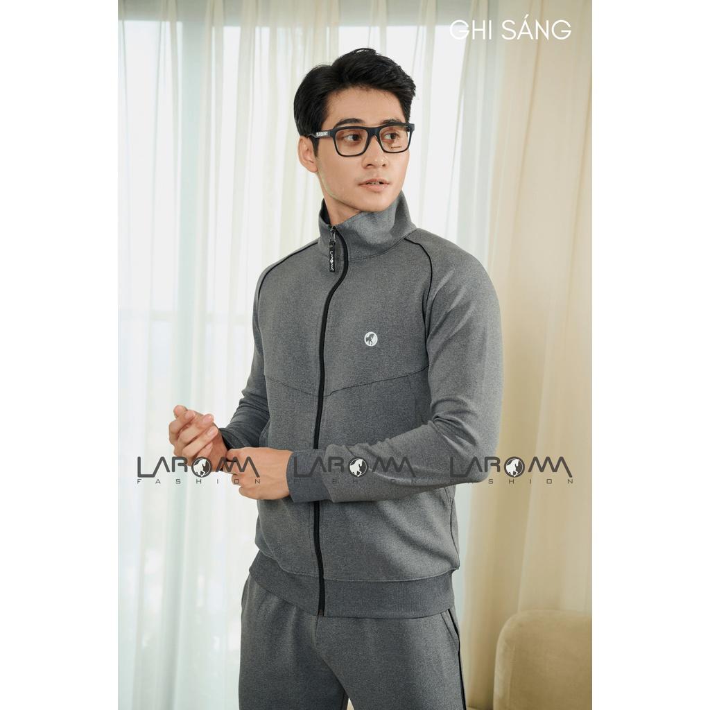 Bộ Quần Áo Nỉ Thu Đông Khóa Kéo Laroma Cho Nam | Sọc Đơn - Giữ Ấm - Vải Thơm - Kháng Khuẩn