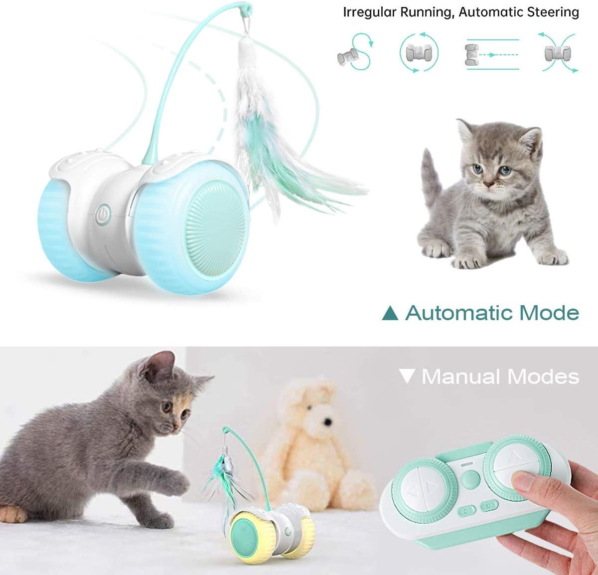 Trò chơi nội bộ, đồ chơi điều khiển từ xa và đồ chơi mèo có hàm nạp USB, bánh LED màu, bạn chơi tốt nhất, quà mèo