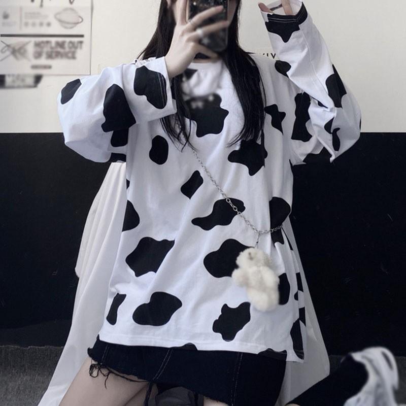 Áo Thun Tay Dài Thiết Kế Dáng Rộng Thoải Mái