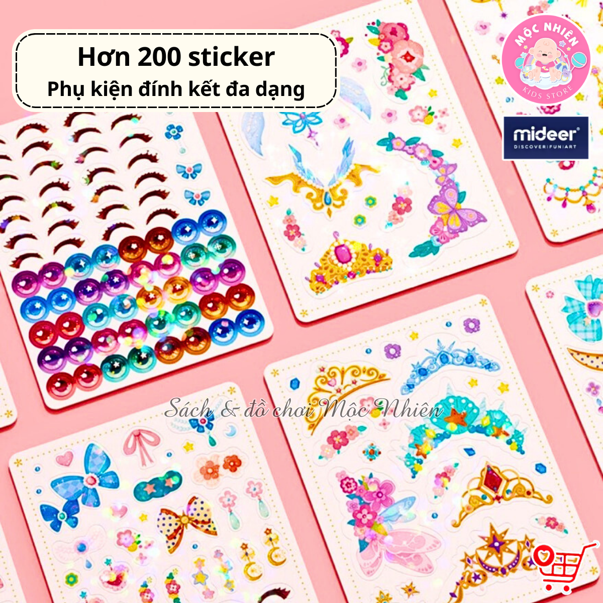 Bộ trang điểm thiết kế thời trang tổng hợp Mideer 3 trong 1 - Princess Fantasy Makeup - Dành cho bé gái từ 3 tuổi