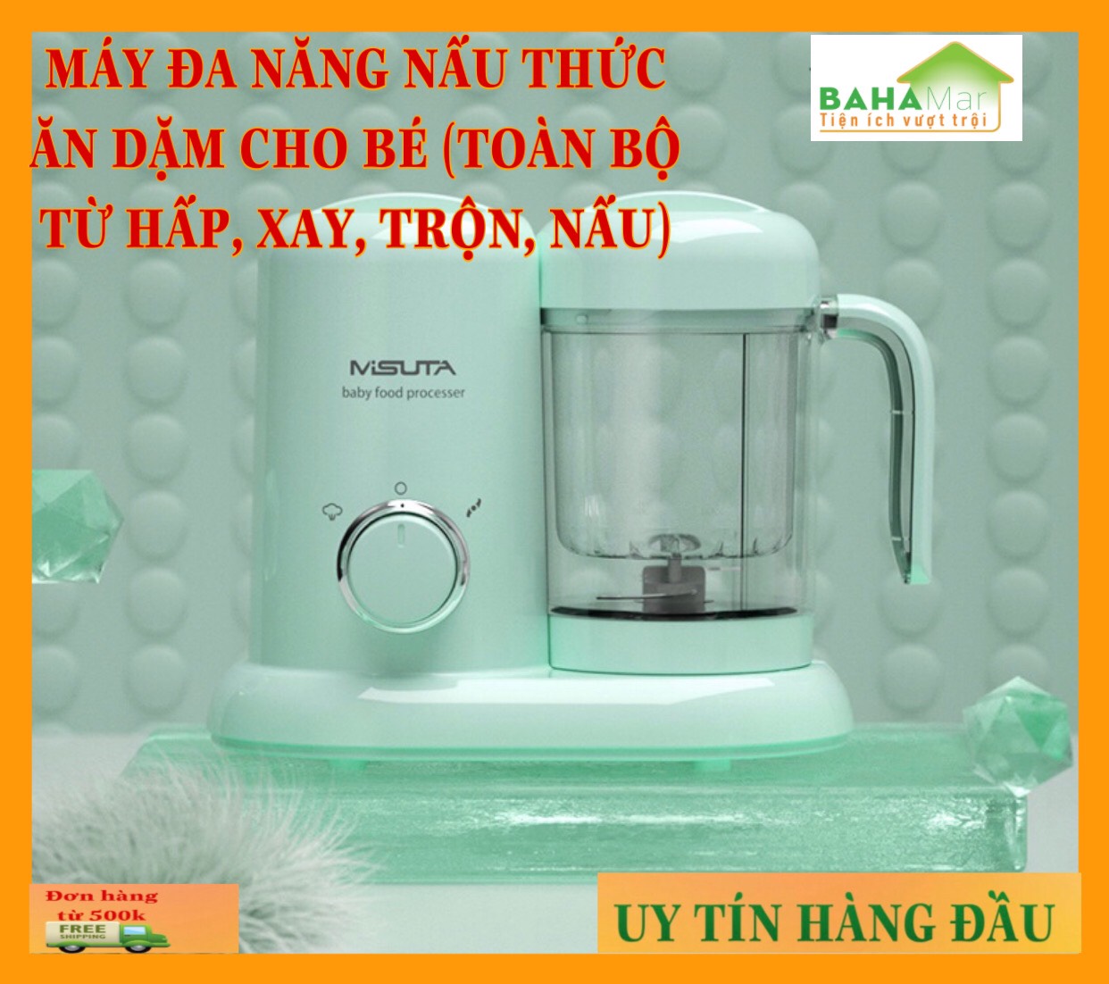 MÁY ĐA NĂNG NẤU THỨC ĂN DẶM CHO BÉ "BAHAMAR" làm thức ăn dặm cho bé nhanh và thuận tiện, sạch sẽ và chuyên biệt