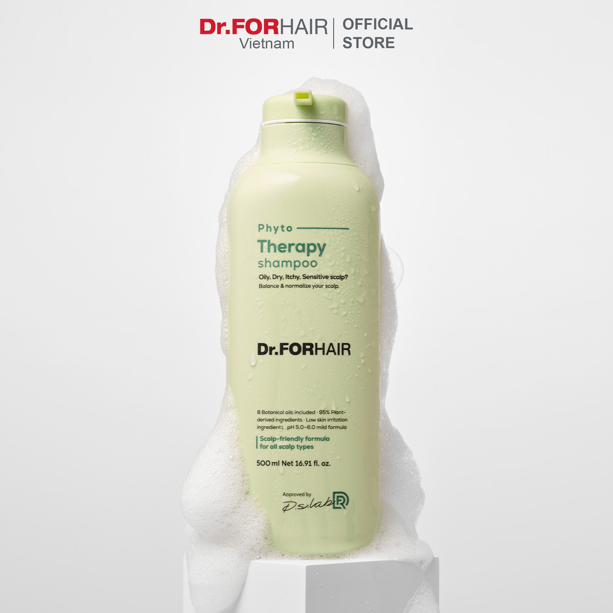 Dầu gội CHO DA NHẠY CẢM, chiết xuất thực vật an toàn và dịu nhẹ Dr.FORHAIR Hàn Quốc Phyto Therapy Shampoo 500ml