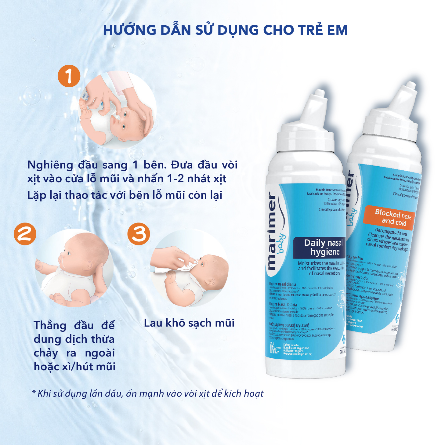 COMBO 2 CHAI XỊT MŨI MARIMER BABY DAILY NASAL HYGIENE – VỆ SINH MŨI HÀNG NGÀY CHO TRẺ SƠ SINH