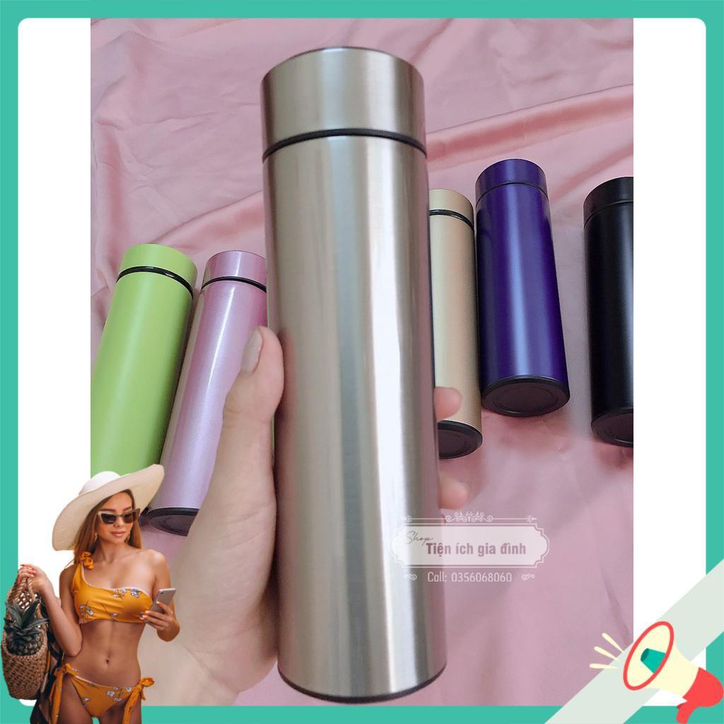 Bình giữ nhiệt có nhiệt kế thông minh 500ml - Bình giữ nhiệt INOX hiển thị nhiệt độ led cao cấp